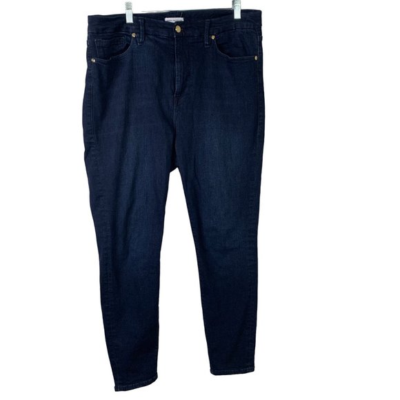 Good American Denim - Good American Good Legs Skinny Jeans Size 16 Blue Denim Medium Wash